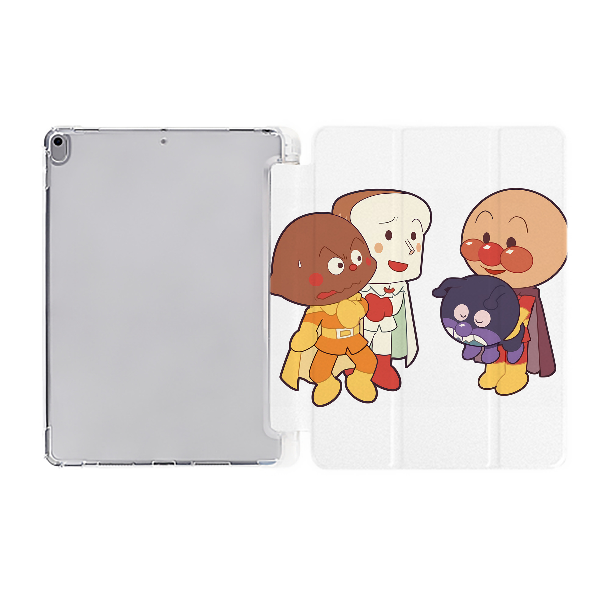 （画像用） アンパンマン Anpanman IPad ケース ペン収納付き 三つ折りスタンド PUレザー×シリコン 対応機種9.5/10.5/10.9インチ